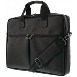 Laptop-taske i PU-læder, op til 15.6, sort